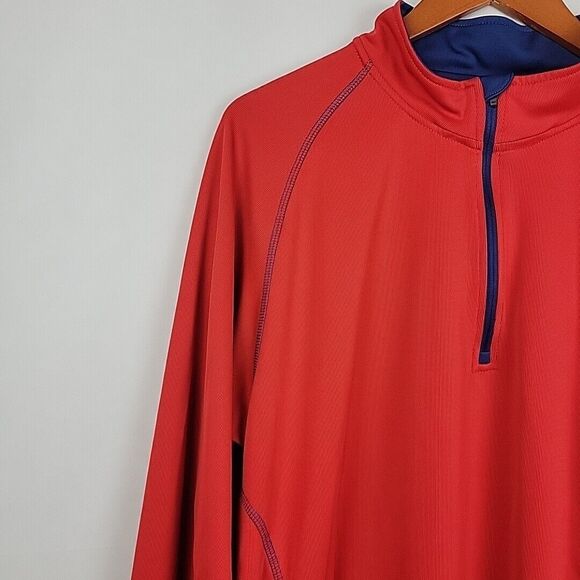 Greenlayer Sports Base Layer Mens 2XL Red Bamboo Blend 1/4 Zip Performance Shirt - Picture 3 of 12